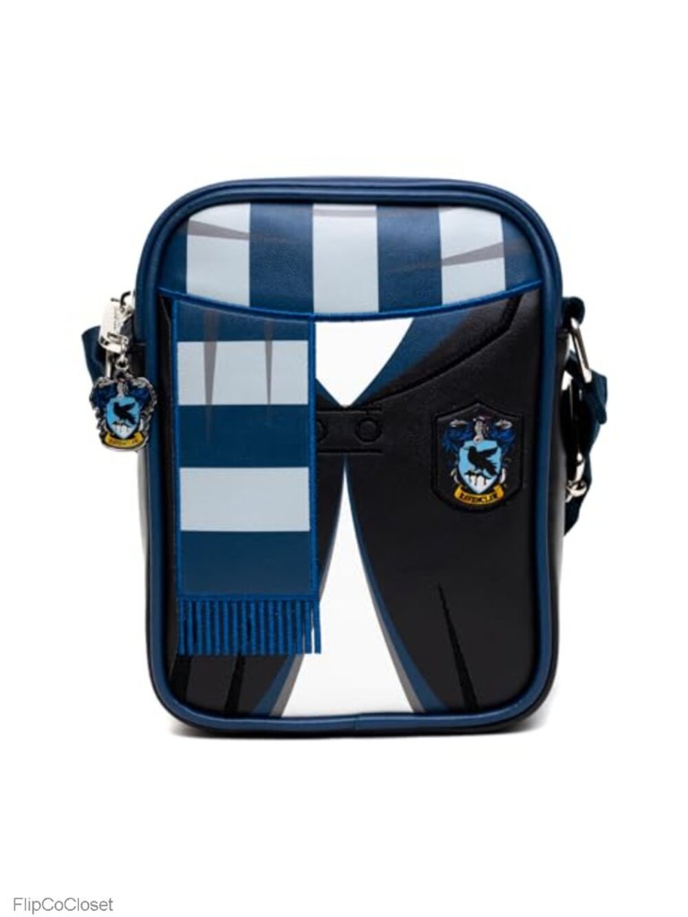 Vegan Leather Crossbody Bag Harry Potter Ravenclaw Embroidered Adjustable Strap